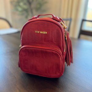 STEVE MADDEN, Red embossed mini backpack, Gently Used